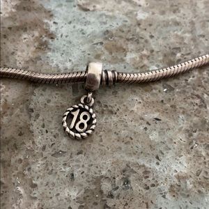 Pandora “18” dangling charm